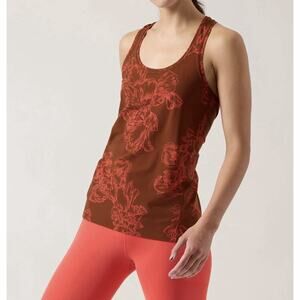 NWT Athleta Ultimate Scoop Tank XL Active Racerback Floral Astral Bloom Brown